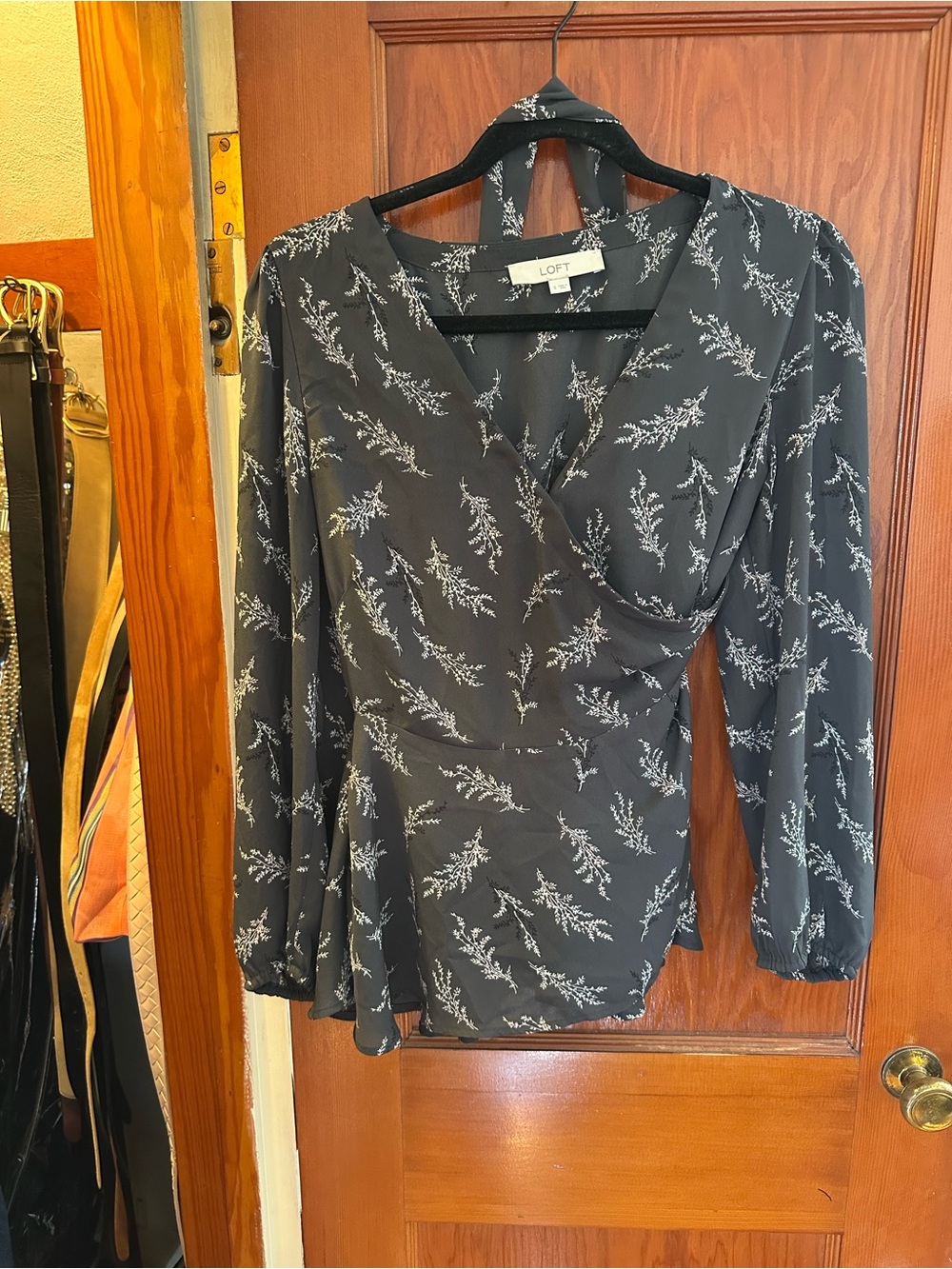 LOFT Floral Wrap Blouse